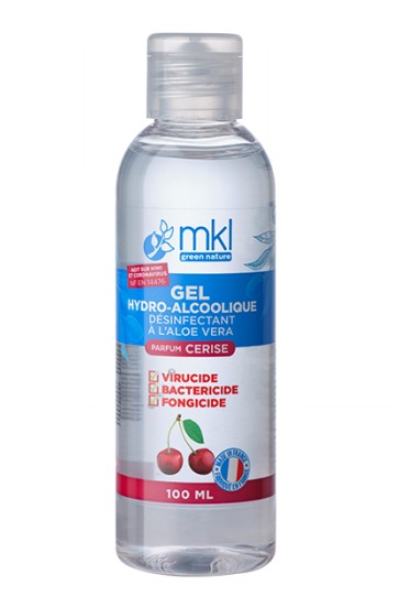 MKL Gel Hydro-Alcoolique Désinfectant à l'Aloe Vera Parfum Cerise 100ml